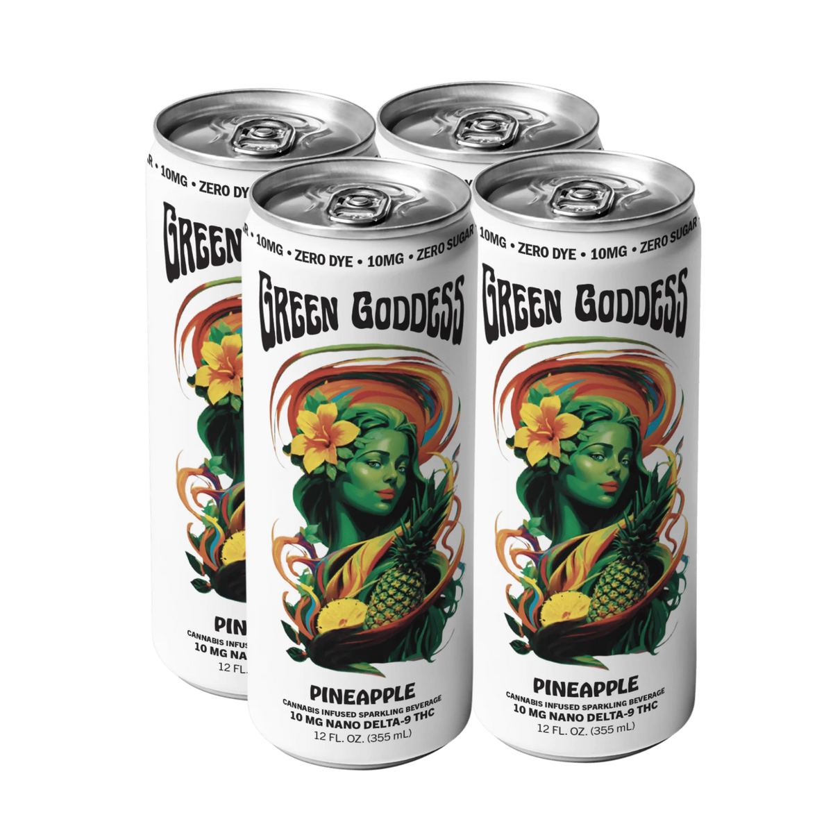 10 mg Zero Sugar Pineapple, 4-pack – Green Goddess
