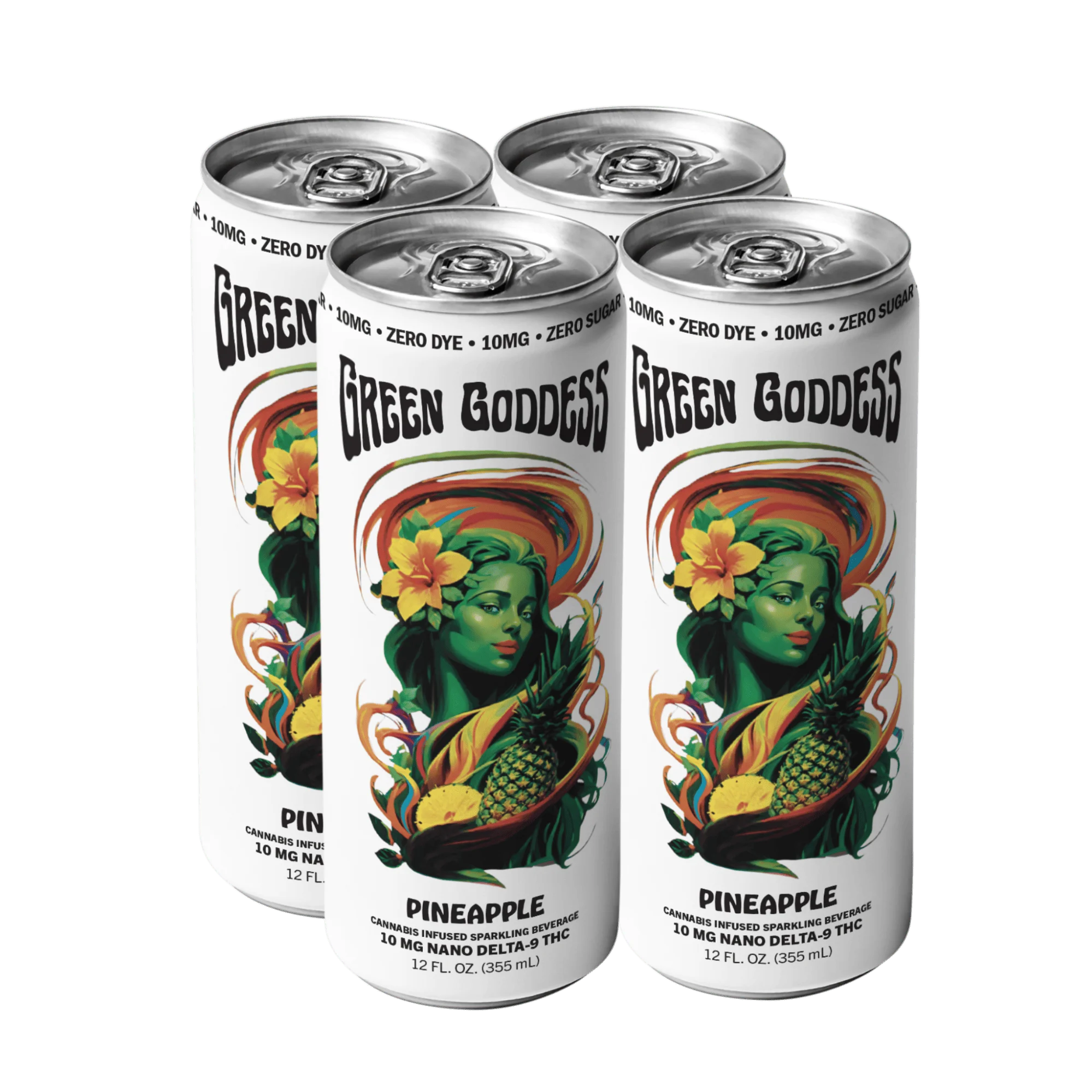 10 mg Zero Sugar Pineapple, 4-pack – Green Goddess